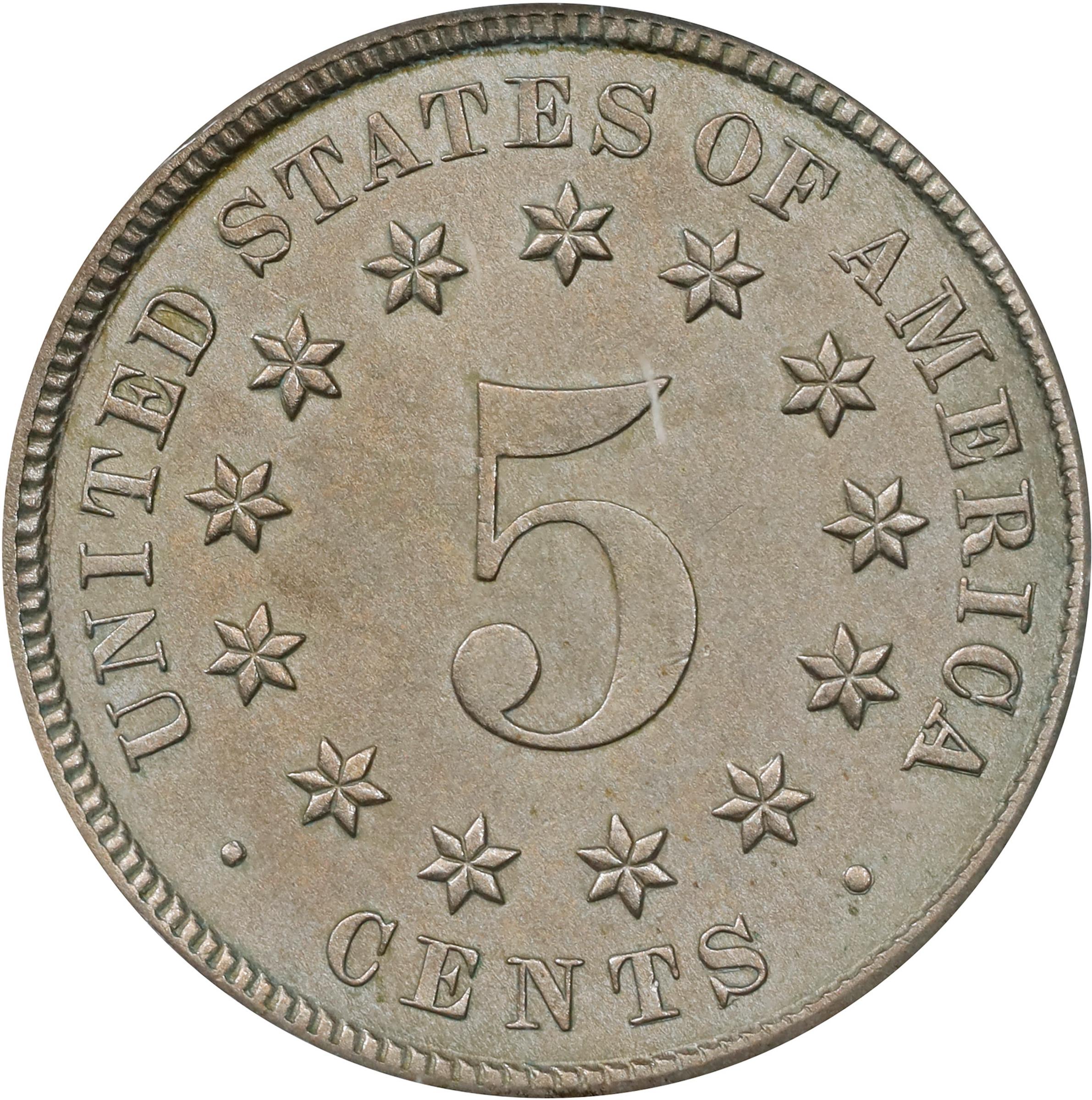 image for: 1883/2 Shield Nickel. FS-312, Breen-2523. MS-60 (ANACS).