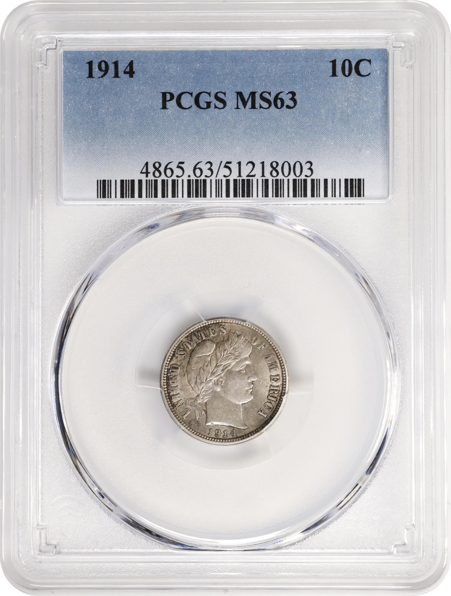 1914 10c MS63 thumbnail 3