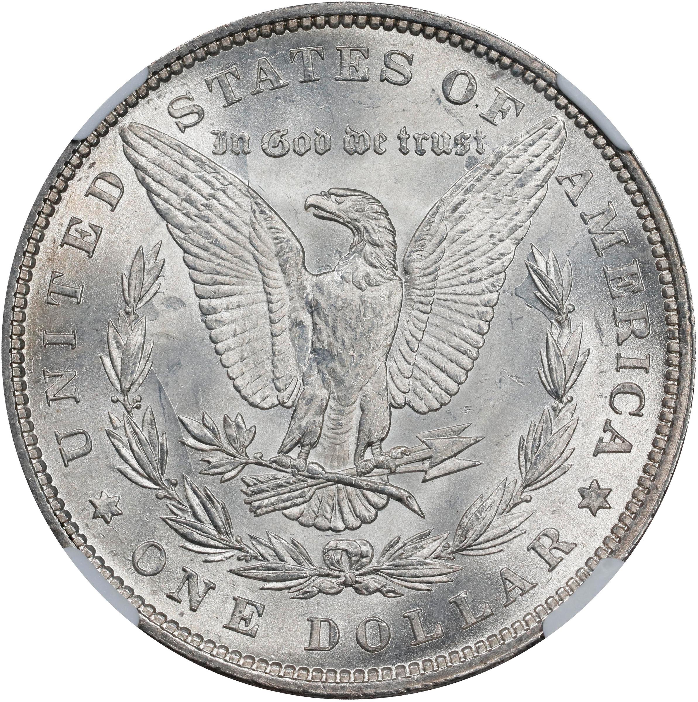image for: 1880 Morgan Silver Dollar. VAM-32A. Hit List 40. Clashed IN. MS-64 (NGC).