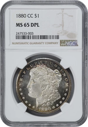 image for: 1880-CC Morgan Silver Dollar. MS-65 DPL (NGC).