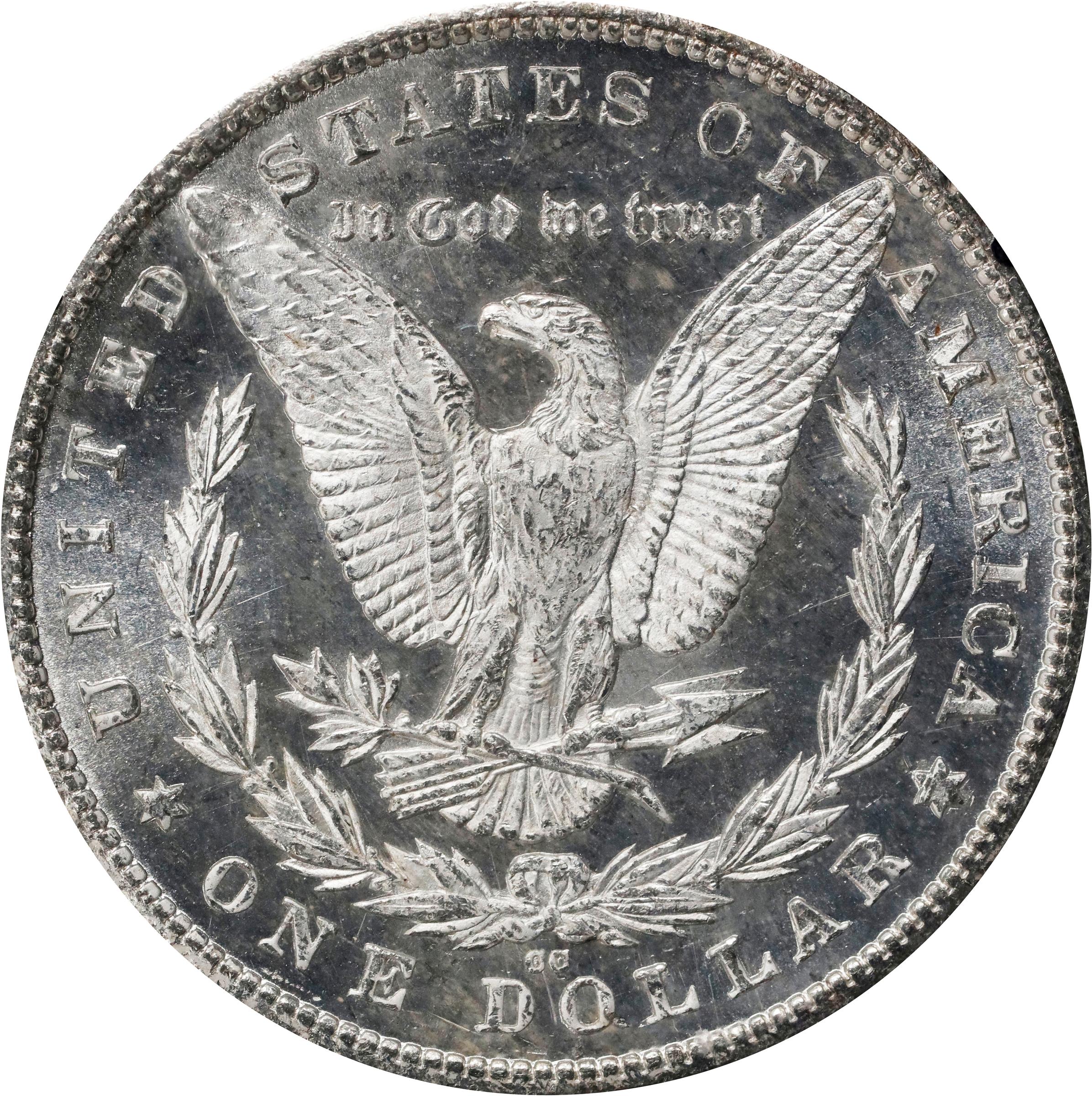 image for: 1880-CC GSA Morgan Silver Dollar. VAM-6. Top 100 Variety. 8/Low 7. MS-63 DMPL (PCGS).