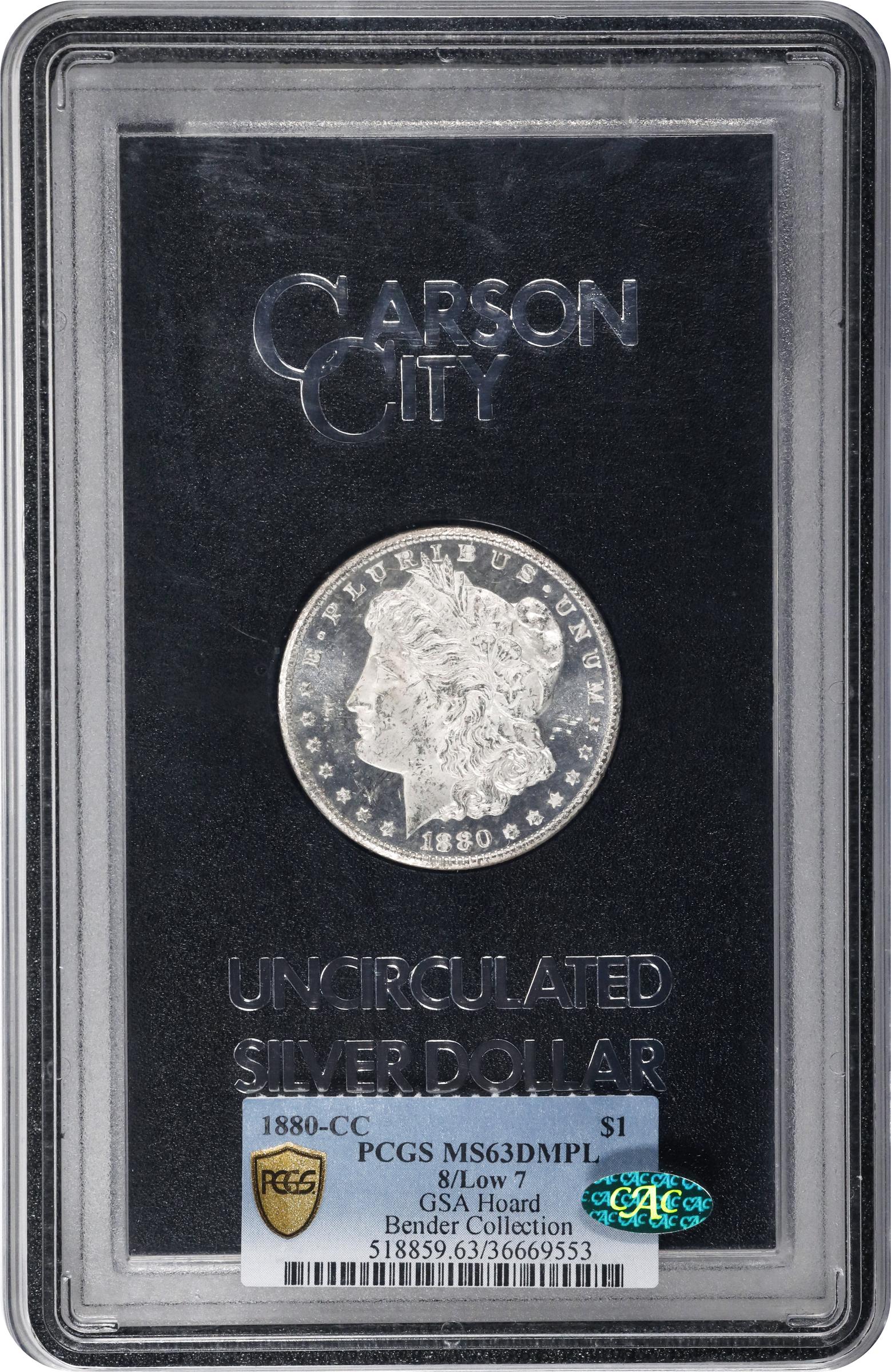 image for: 1880-CC GSA Morgan Silver Dollar. VAM-6. Top 100 Variety. 8/Low 7. MS-63 DMPL (PCGS).