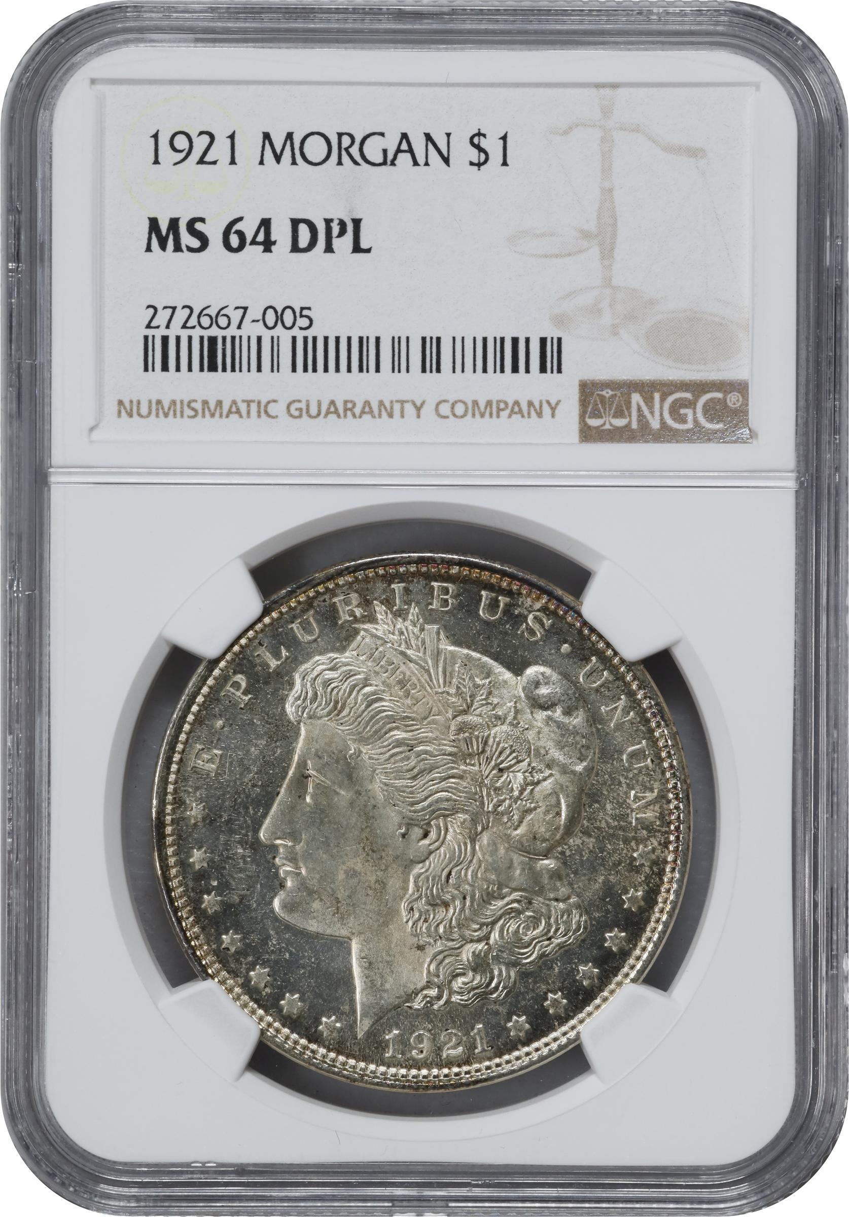 1921 $1  Morgan MS DMPL MS64 DMPL thumbnail 7