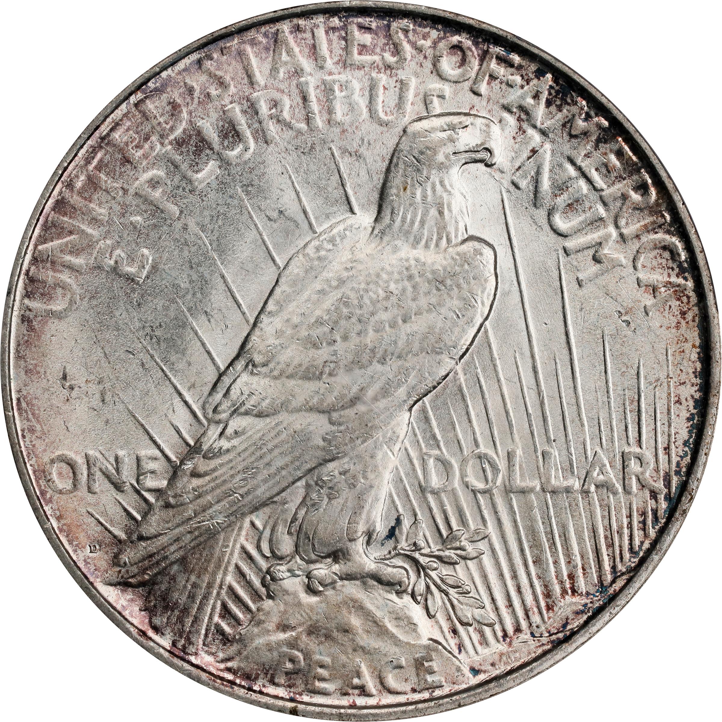 image for: 1923-D Peace Silver Dollar. VAM-2. Doubled Eagle Head. AU-58 (PCGS).