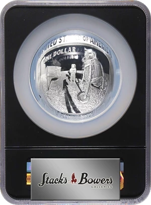 image for: 2019-P Apollo 11 50th Anniversary 5-Ounce Silver Dollar. First Day of Issue. Proof-70 Ultra Cameo (NGC).