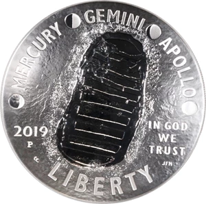 image for: 2019-P Apollo 11 50th Anniversary 5-Ounce Silver Dollar. First Day of Issue. Proof-70 Ultra Cameo (NGC).