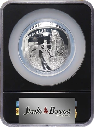 image for: 2019-P Apollo 11 50th Anniversary 5-Ounce Silver Dollar. First Day of Issue. Proof-70 Ultra Cameo (NGC).
