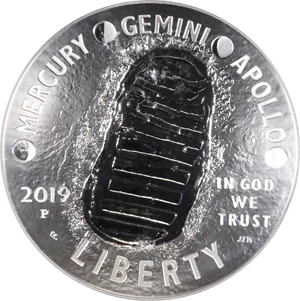 image for: 2019-P Apollo 11 50th Anniversary 5-Ounce Silver Dollar. First Day of Issue. Proof-70 Ultra Cameo (NGC).