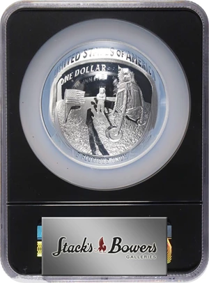 image for: 2019-P Apollo 11 50th Anniversary 5-Ounce Silver Dollar. First Day of Issue. Proof-70 Ultra Cameo (NGC).