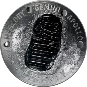 image for: 2019-P Apollo 11 50th Anniversary 5-Ounce Silver Dollar. First Day of Issue. Proof-70 Ultra Cameo (NGC).