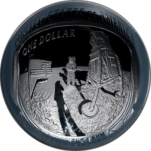 image for: 2019-P Apollo 11 50th Anniversary 5-Ounce Silver Dollar. First Day of Issue. Proof-70 Ultra Cameo (NGC).