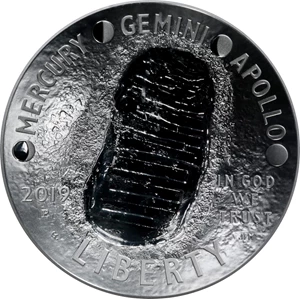 image for: 2019-P Apollo 11 50th Anniversary 5-Ounce Silver Dollar. First Day of Issue. Proof-70 Ultra Cameo (NGC).