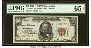 image for: Fr. 1880-I $50 1929 Federal Reserve Bank Note. PMG Gem Uncirculated 65 EPQ....