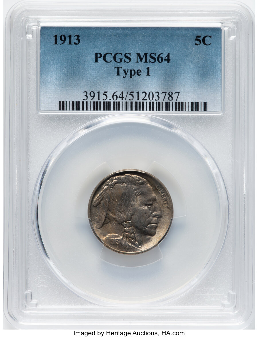 1913 Buffalo Nickel Buffalo, Type 1 Mint State (MS) Pricing