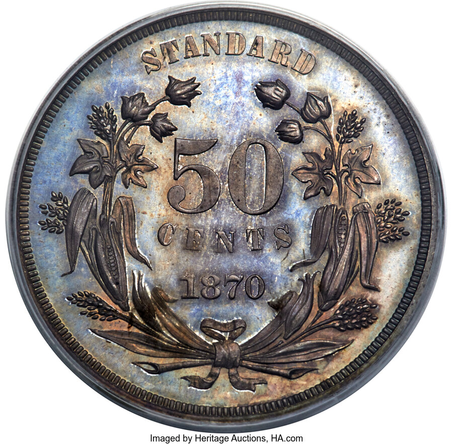 image for: 1870 50C Standard Silver Half Dollar, Judd-958, Pollock-1109, High R.6, PR65 PCGS....