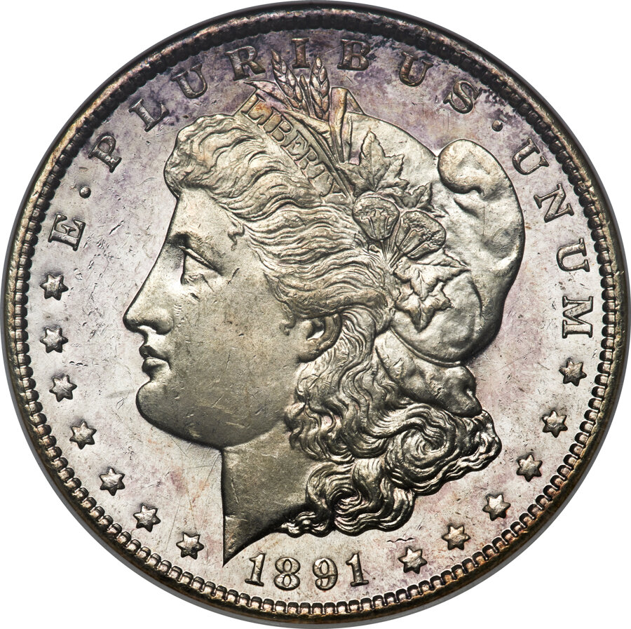 image for: 1891-CC $1 Spitting Eagle, VAM-3, MS64 Deep Mirror Prooflike ANACS....