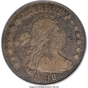 image for: 1798 10C Small 8, JR-3, High R.5, Fine 15 PCGS....