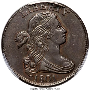image for: 1801 1C 1/000, S-223, B-17, R.1, AU55 PCGS....