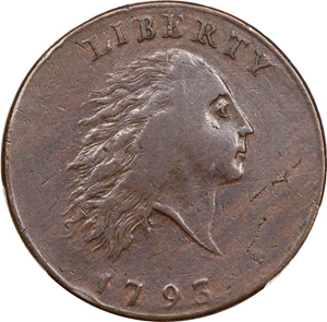 image for: 1793 Flowing Hair Cent. Chain Reverse. S-2, B-2. Rarity-4+. AMERICA, Without Periods. EF-40 (PCGS). CAC.