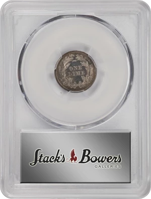 image for: 1859 Liberty Seated Dime. Transitional. Judd-233, Pollock-280. Rarity-6+. Silver. Reeded Edge. Proof-63 (PCGS). CMQ.
