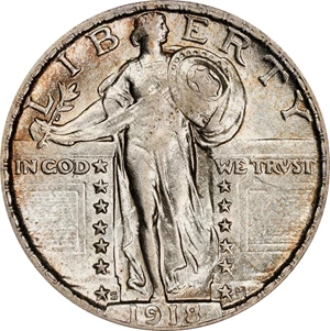 image for: 1918-S Standing Liberty Quarter. FS-101. AU-50 FH (PCGS). CMQ.