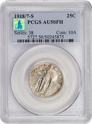 image for: 1918-S Standing Liberty Quarter. FS-101. AU-50 FH (PCGS). CMQ.