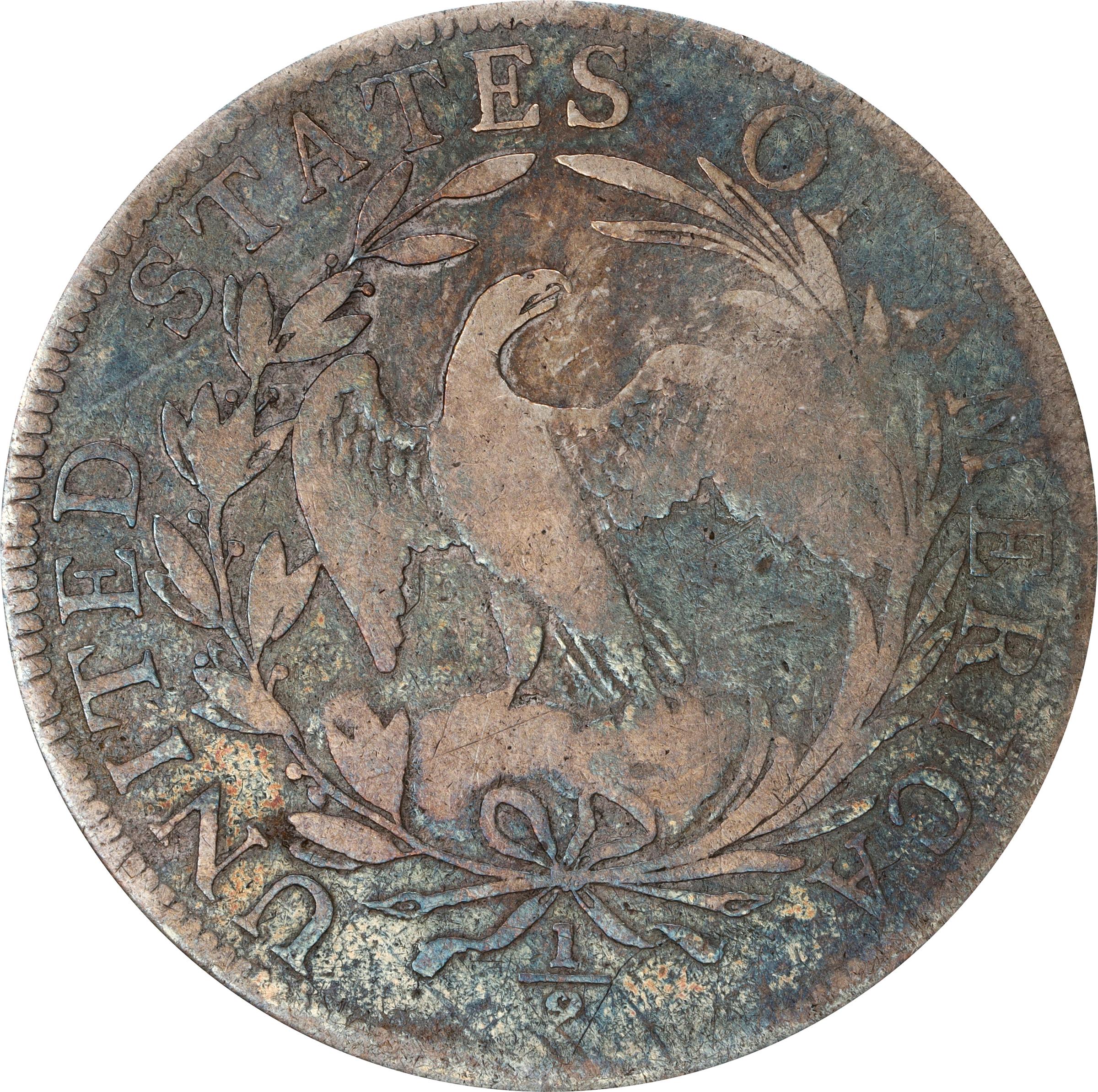 image for: 1796 Draped Bust Half Dollar. Small Eagle. O-102, T-2. Rarity-5+. 16 Stars. VG-8 (NGC). OH.