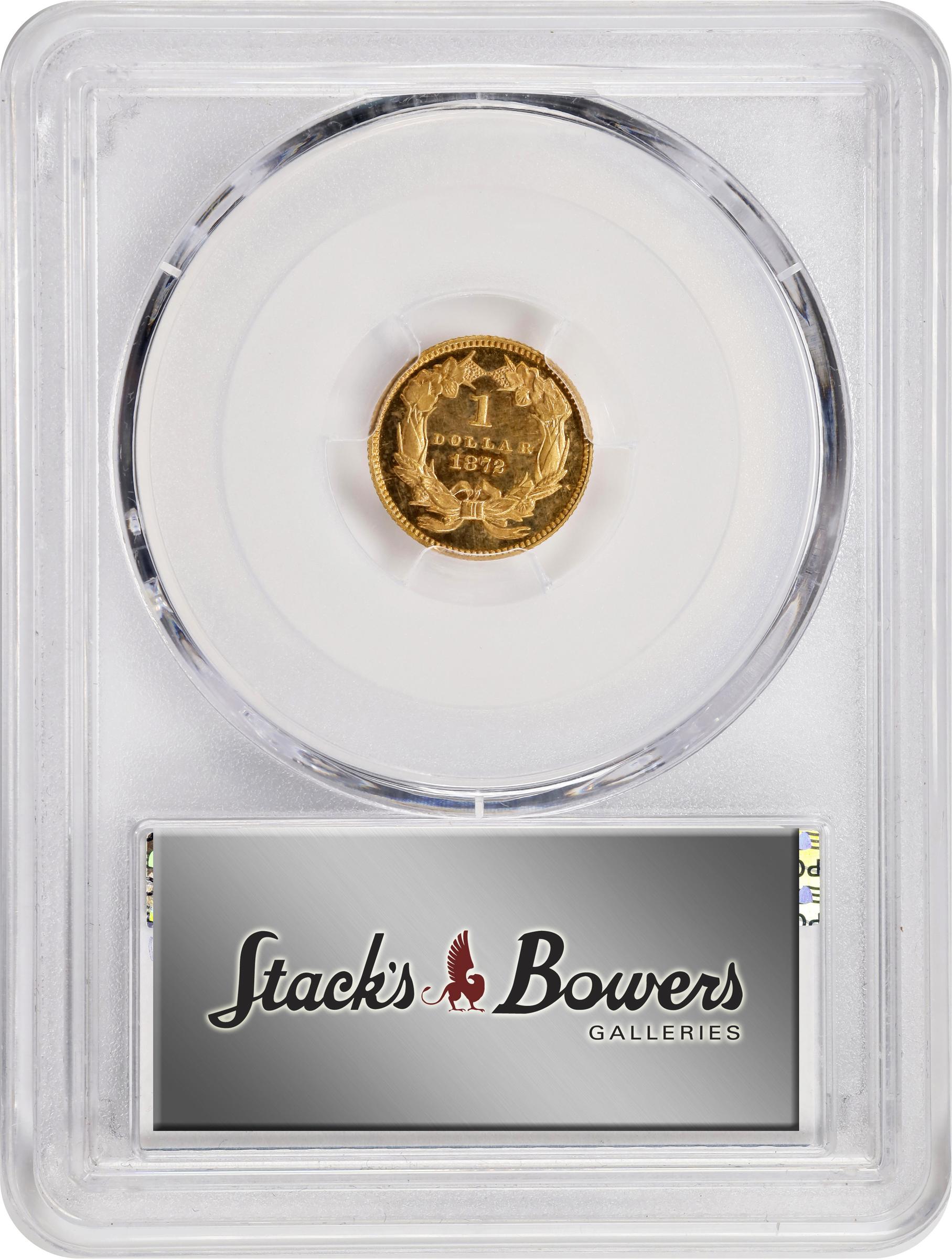 image for: 1872 Gold Dollar. JD-1. Rarity-6. Proof-64 Cameo (PCGS). CMQ.
