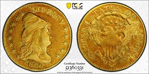 image for: 1806/4 Capped Bust Right Quarter Eagle. BD-1. Rarity-4+. Stars 8x5. EF-40 (PCGS). CMQ.