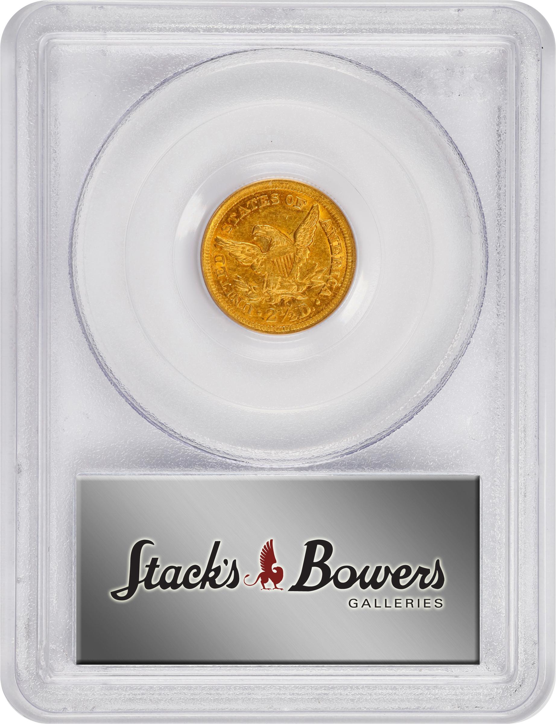 image for: 1845-O Liberty Head Quarter Eagle. Winter-1. Repunched Date. AU-55 (PCGS). CAC.