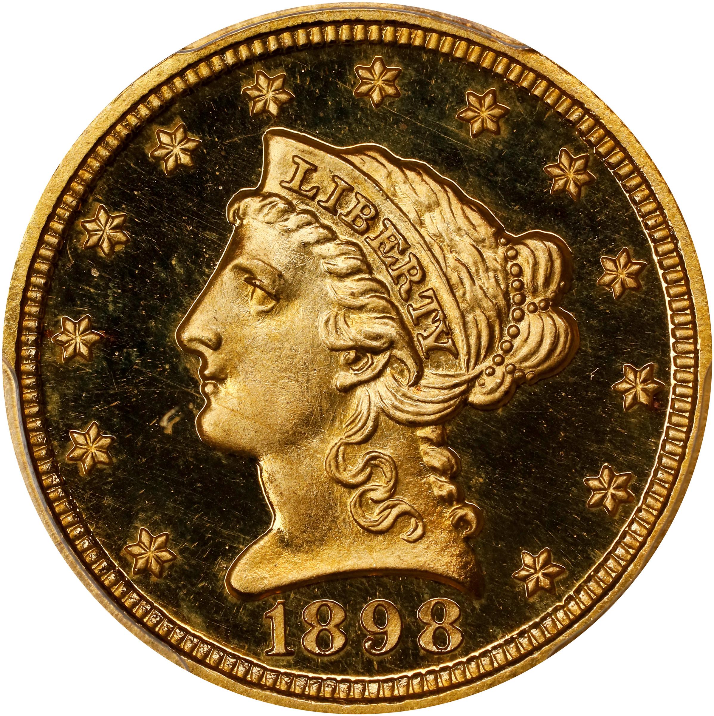 image for: 1898 Liberty Head Quarter Eagle. JD-1. Rarity-4. Proof-66+ Deep Cameo (PCGS). CAC. CMQ.