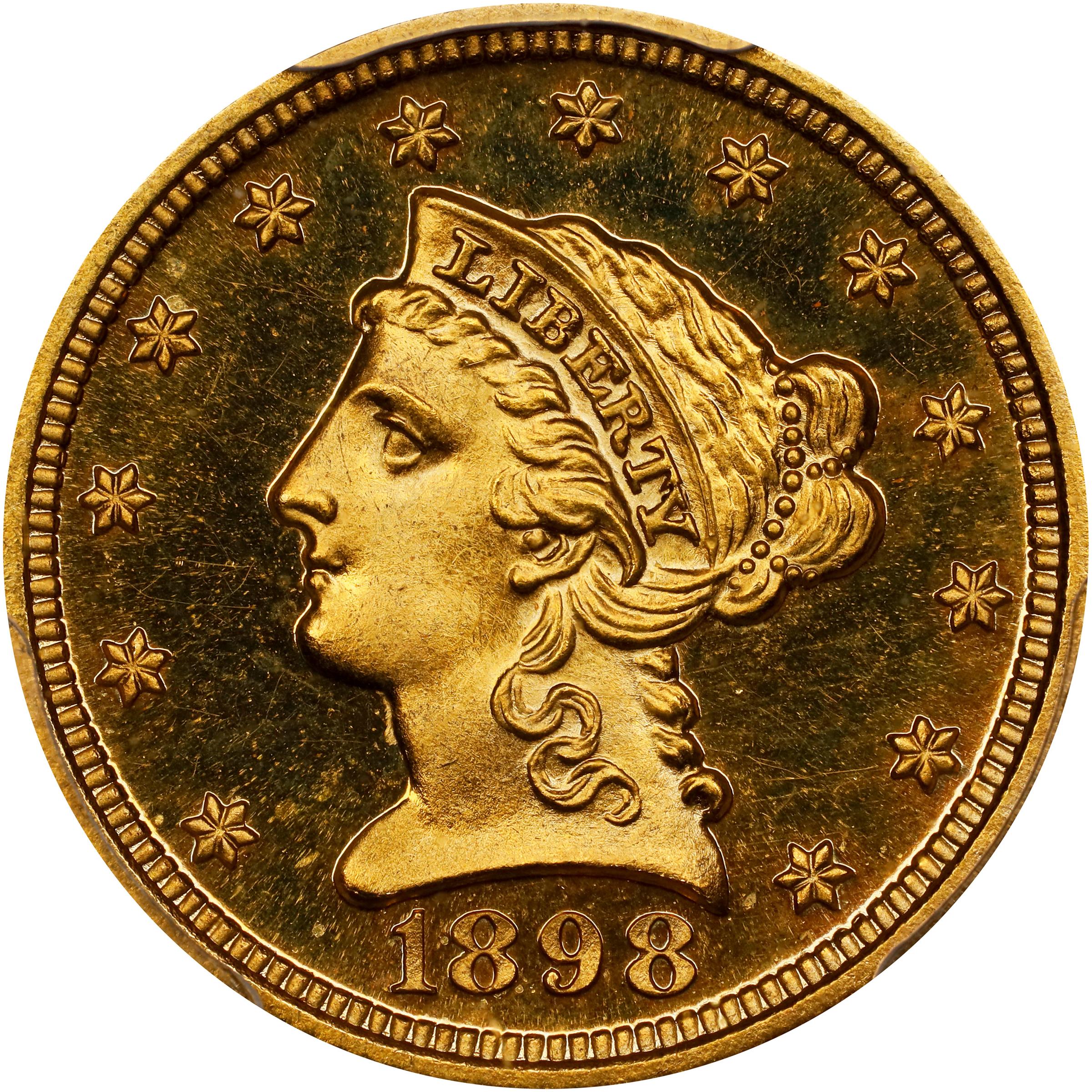 image for: 1898 Liberty Head Quarter Eagle. JD-1. Rarity-4. Proof-66 Cameo (PCGS). CAC. CMQ.
