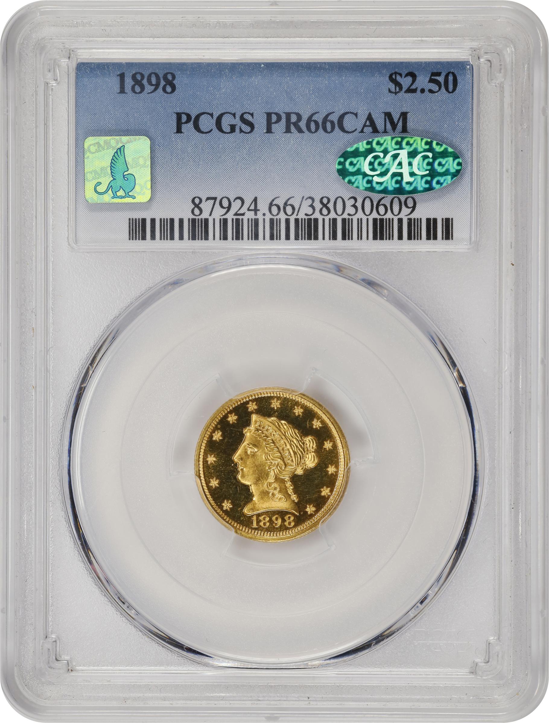 image for: 1898 Liberty Head Quarter Eagle. JD-1. Rarity-4. Proof-66 Cameo (PCGS). CAC. CMQ.
