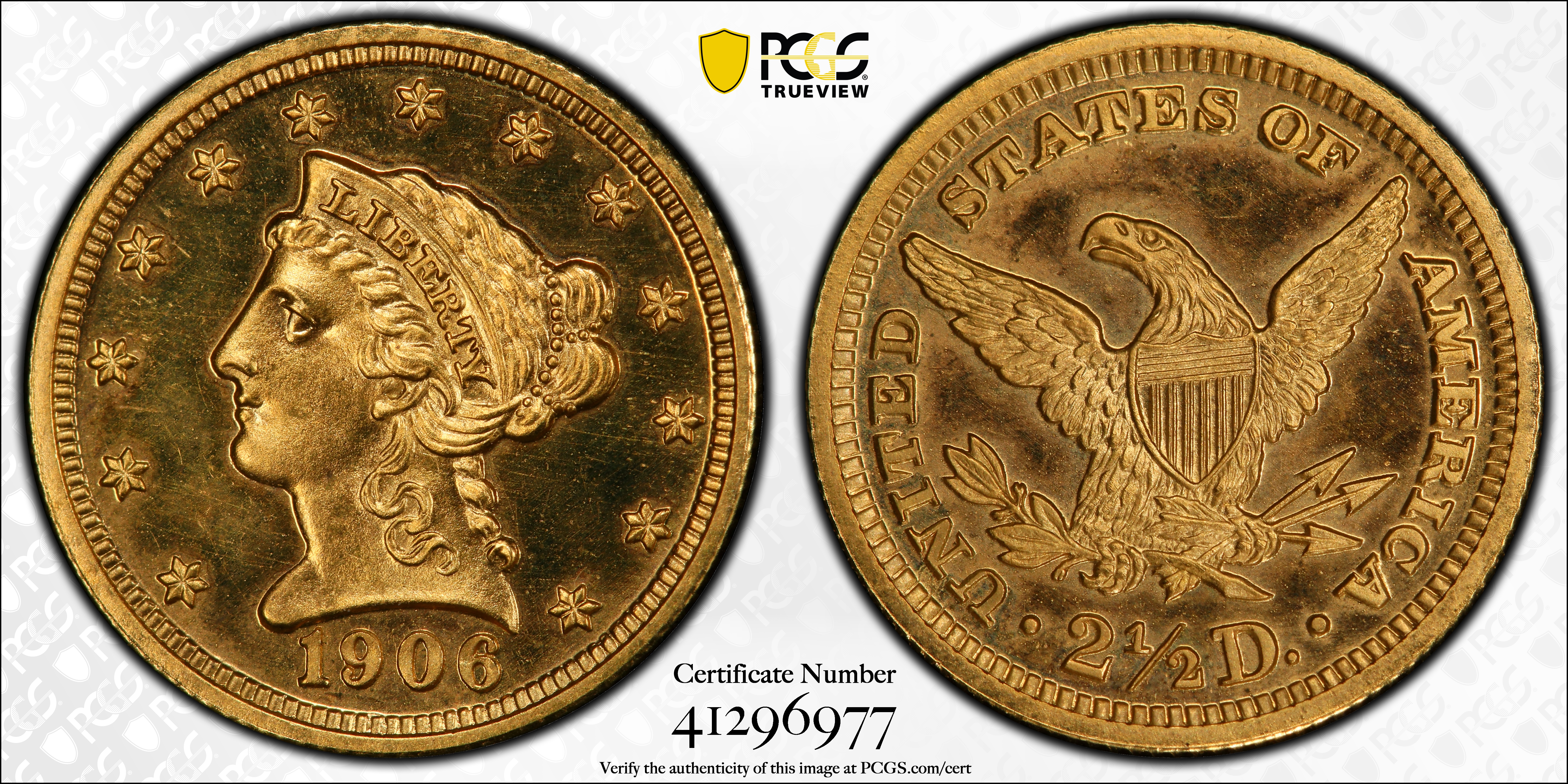 image for: 1906 Liberty Head Quarter Eagle. JD-1. Rarity-4. Proof-66 (PCGS). CAC.