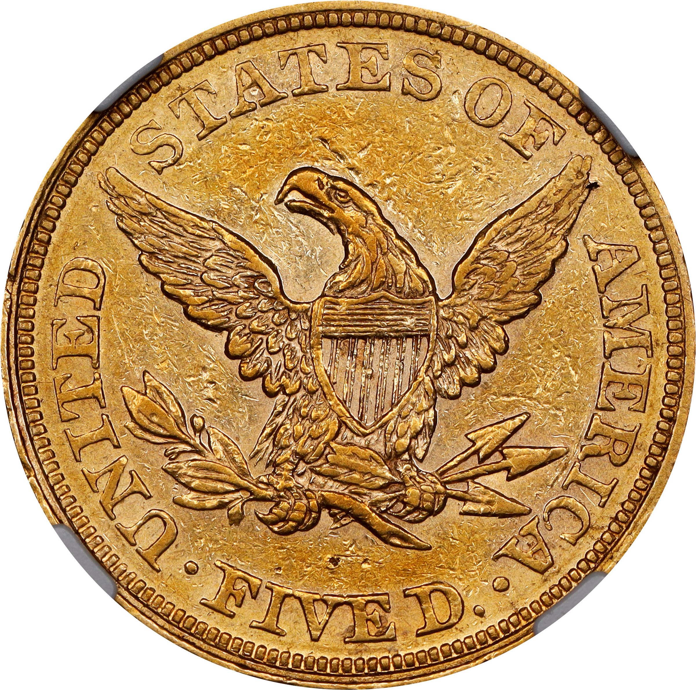 image for: 1862 Liberty Head Half Eagle. AU-53 (NGC).