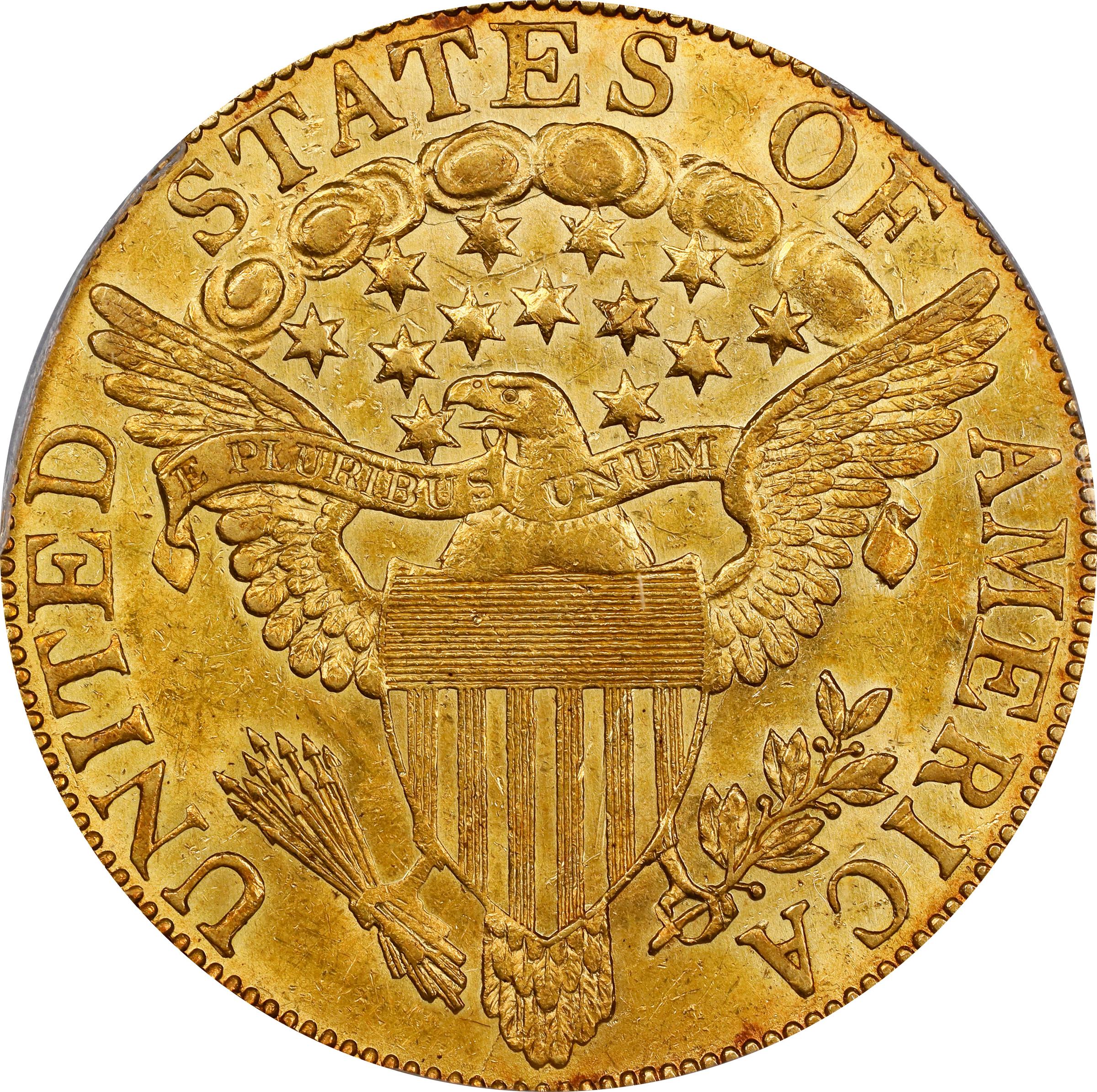 image for: 1803 Capped Bust Right Eagle. BD-5, Taraszka-30. Rarity-4+. Large Reverse Stars, Extra Star. AU-58 (PCGS). CMQ.