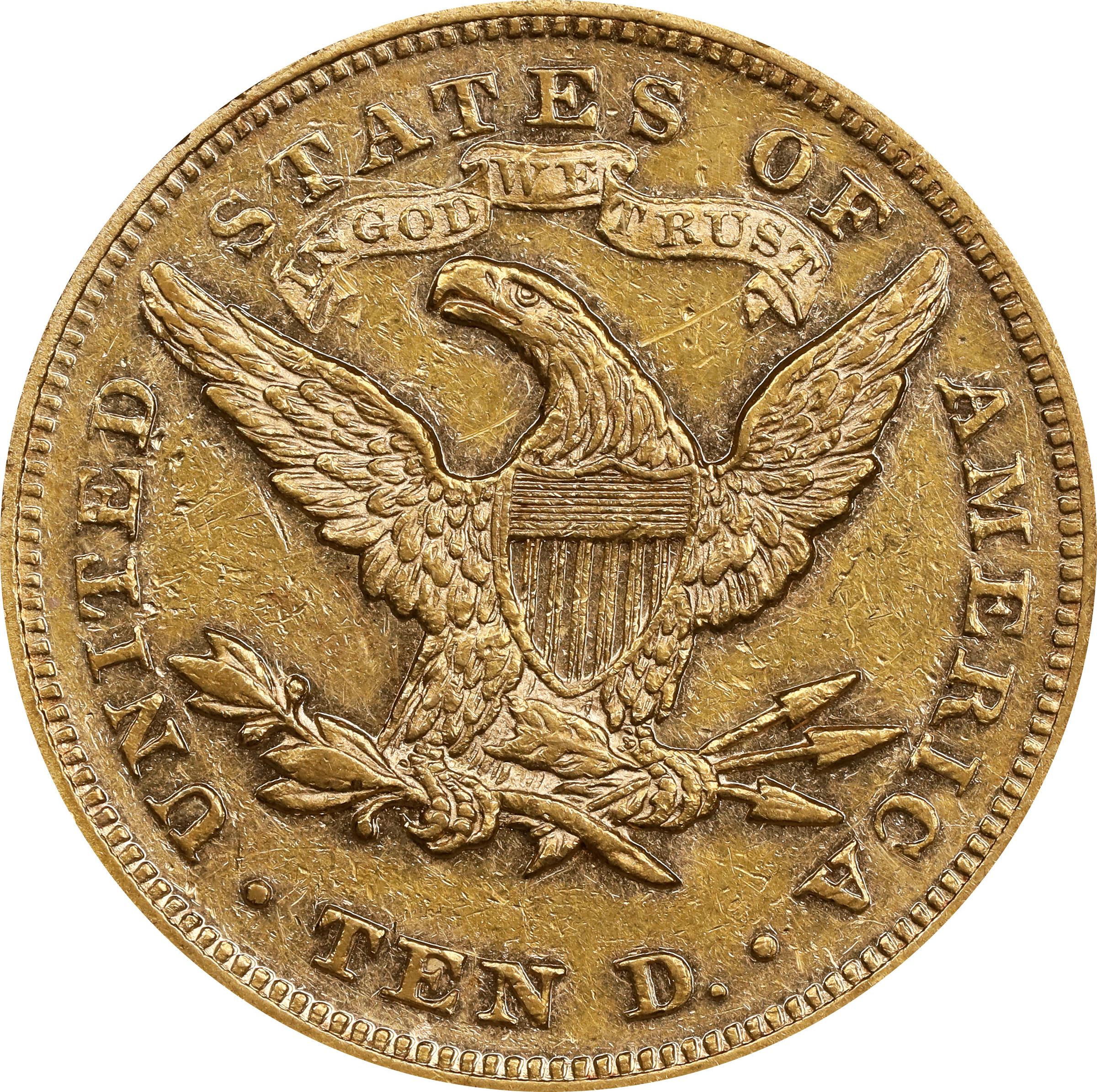 image for: 1869 Liberty Head Eagle. AU-53 (NGC).