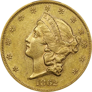 image for: 1862 Liberty Head Double Eagle. AU-55 (PCGS).