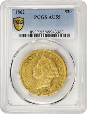 image for: 1862 Liberty Head Double Eagle. AU-55 (PCGS).