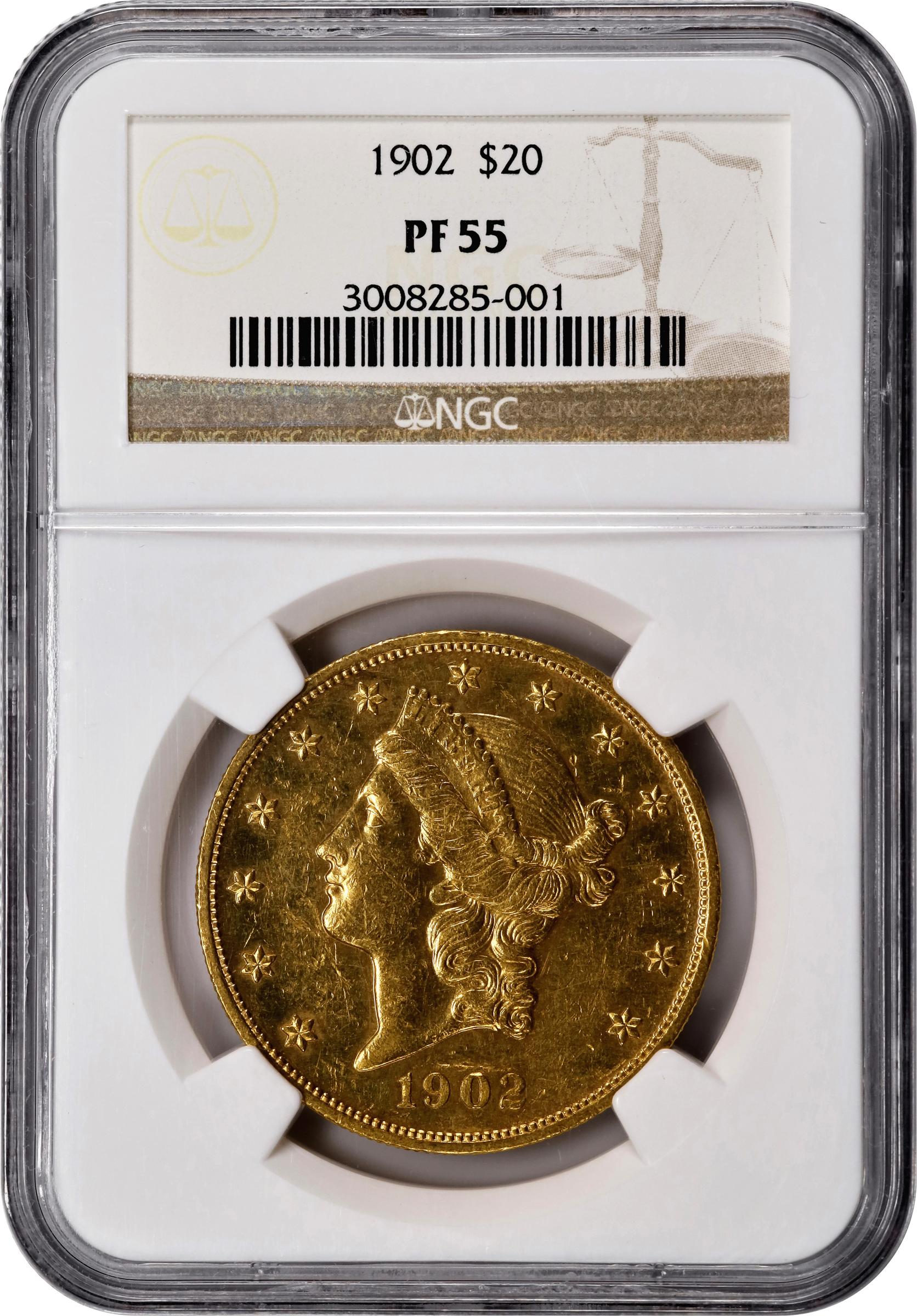 image for: 1902 Liberty Head Double Eagle. JD-1. Rarity-4. Proof-55 (NGC).