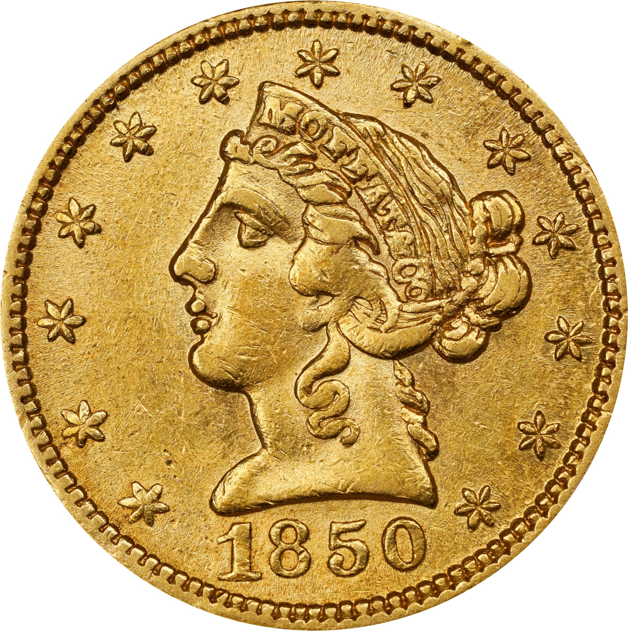 image for: 1850 Moffat & Co. $5. K-7. Rarity-4. AU-58 (NGC). CAC. CMQ.