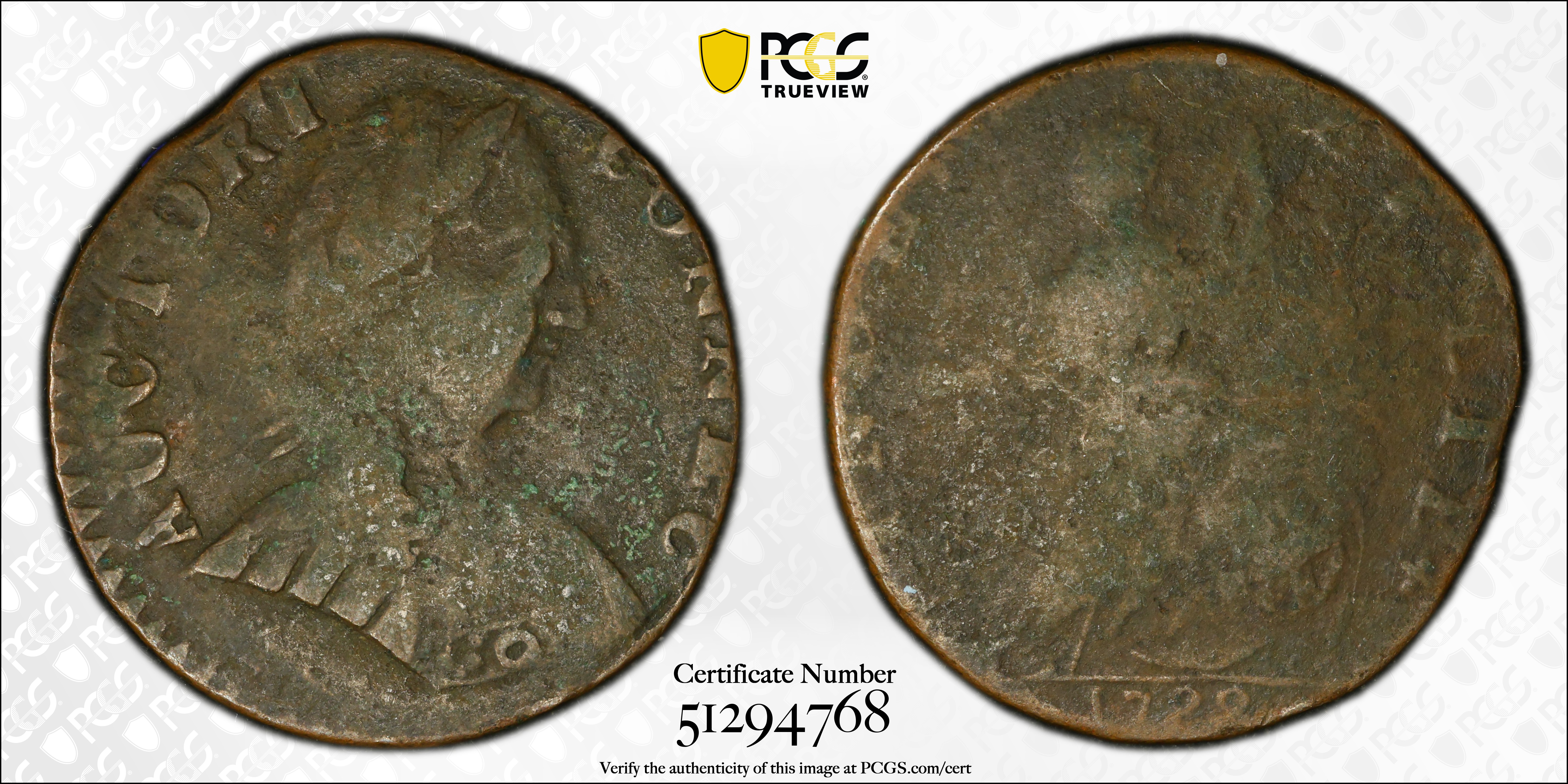 image for: 1788 Vermont Copper. RR-39, Bressett 25-U, Miller 1-I, W-2265 and W-4400. Rarity-5-. Mailed Bust Right, Small Head, Vermont Reverse. Good-6 (PCGS).