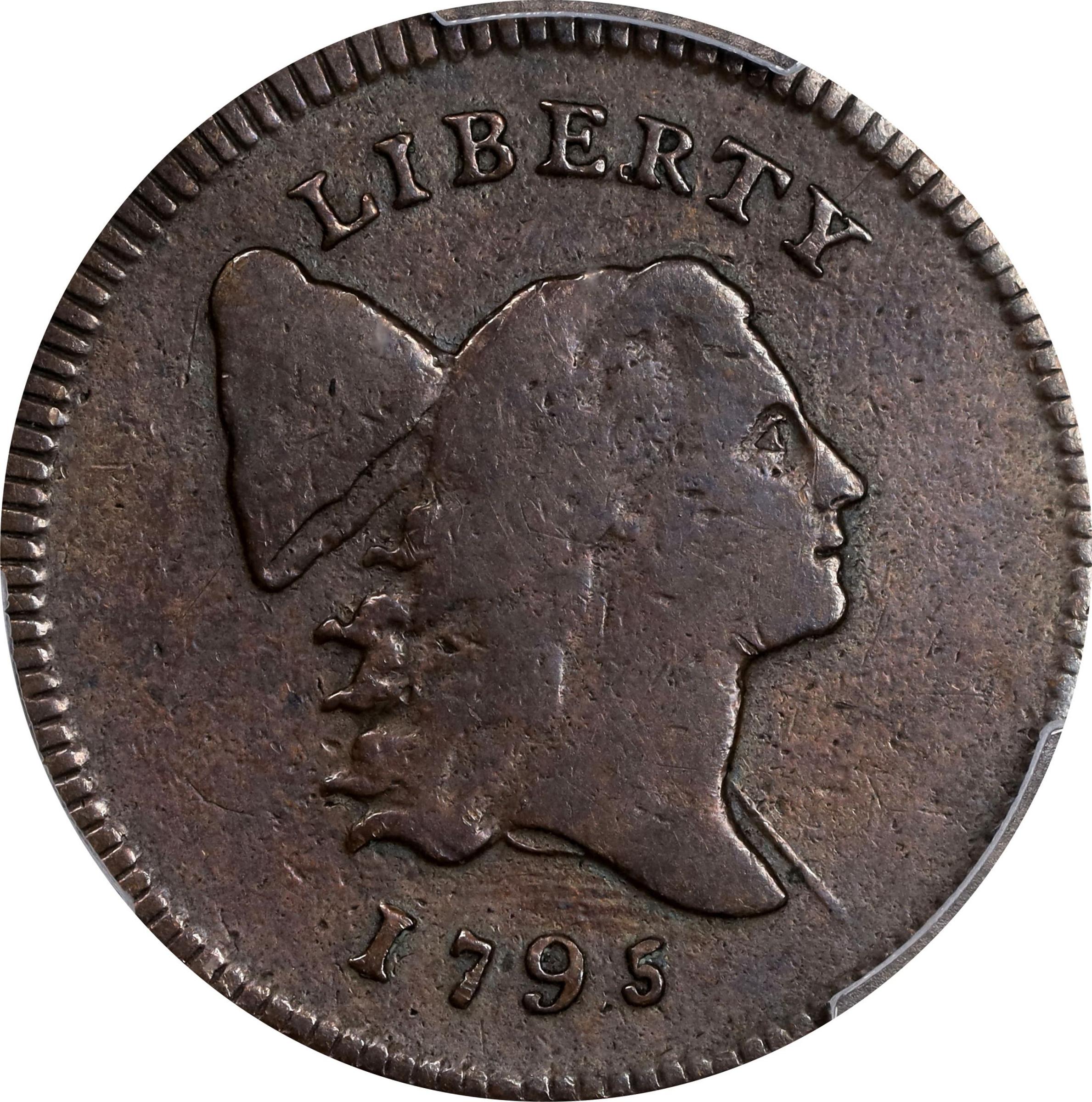 image for: 1795 Liberty Cap Half Cent. C-1. Rarity-2. Lettered Edge, With Pole. Fine-15 (PCGS).
