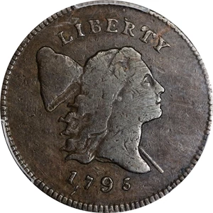 image for: 1795 Liberty Cap Half Cent. C-2a. Rarity-3. Lettered Edge, Punctuated Date. Fine-15 (PCGS).