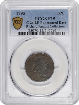 image for: 1795 Liberty Cap Half Cent. C-2a. Rarity-3. Lettered Edge, Punctuated Date. Fine-15 (PCGS).