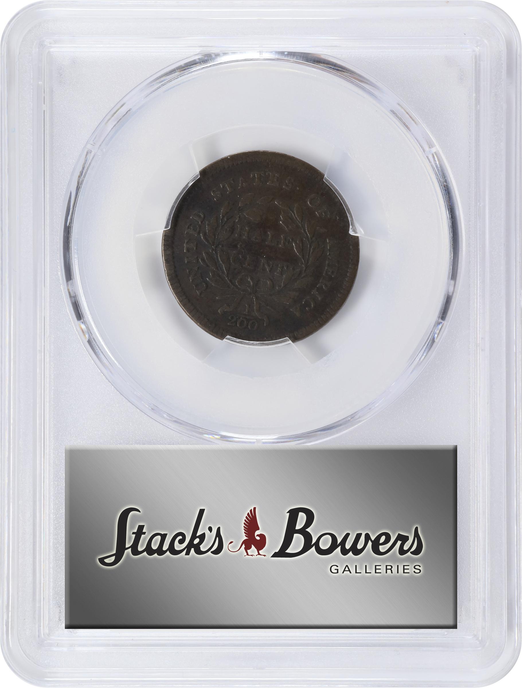 image for: 1795 Liberty Cap Half Cent. C-3. Rarity-5+. Plain Edge, Punctuated Date. VG-10 (PCGS).