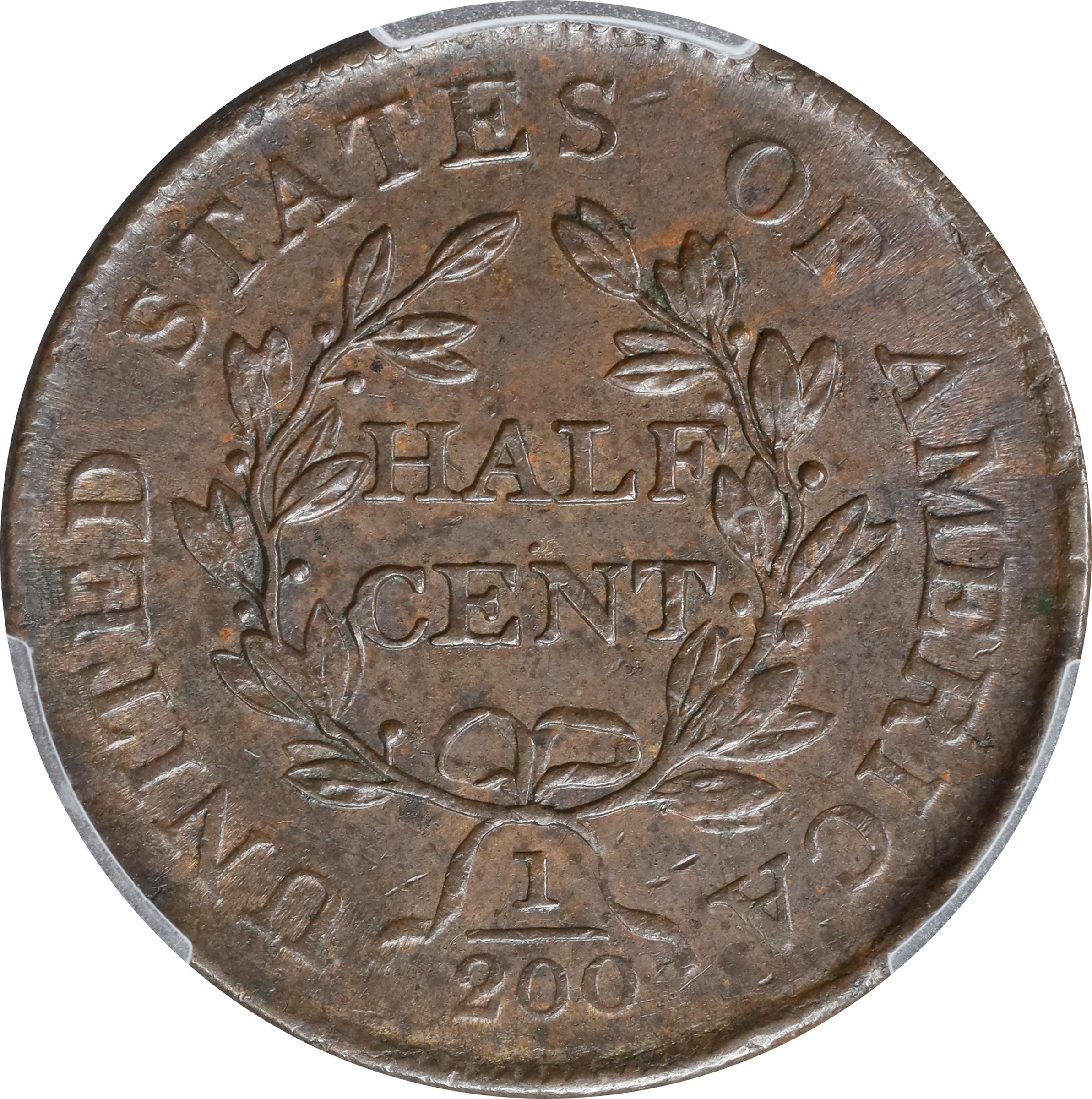 1806 1/2c Small 6, No Stems MS BN MS62 BN thumbnail 2