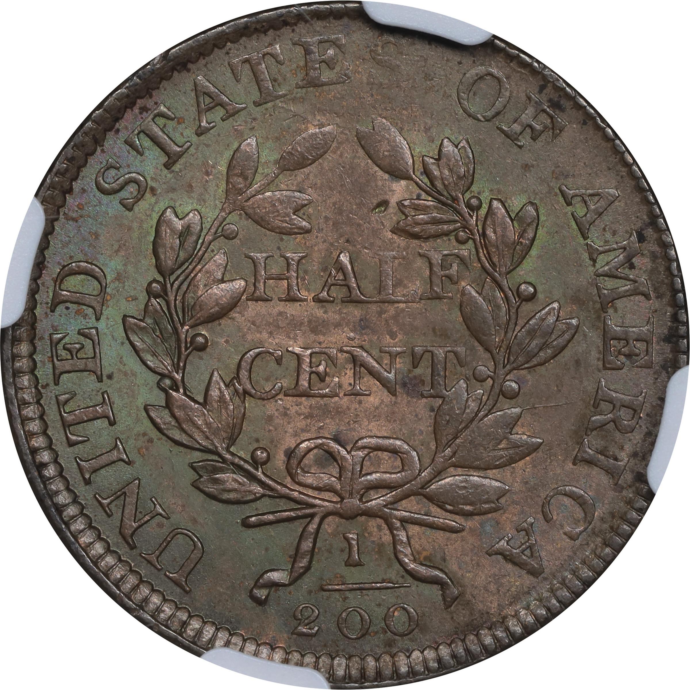 1806 1/2c Large 6, Stems MS BN MS61 BN CAC thumbnail 2