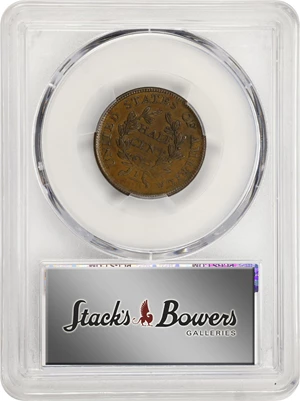 image for: 1806 Draped Bust Half Cent. C-4. Rarity-1. Large 6, Stems to Wreath. AU-55 (PCGS).