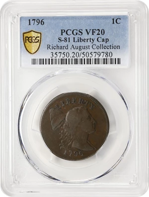 image for: 1796 Liberty Cap Cent. S-81, B-2. Rarity-3. VF-20 (PCGS).
